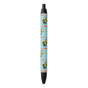 Stylo Noir Aimez-Vous Heureux Abeille Caricature