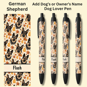 Stylo Noir Ajouter le nom du propriétaire ou du chien, berger