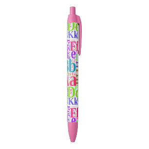 Stylo Noir alphabet coloré