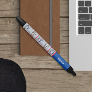 Stylo Noir Amateurs de Voitures de Sport Rouge et Blanc à la