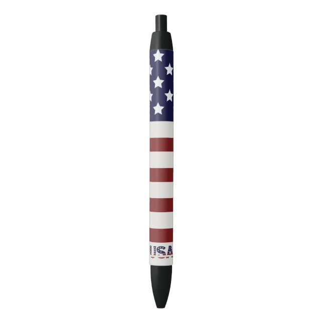 Stylo Noir America Drapeau américain Motif américain (devant Vertical)