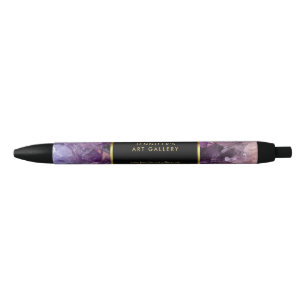 Stylo Noir Amithyste d'or violet gemstone professionnel