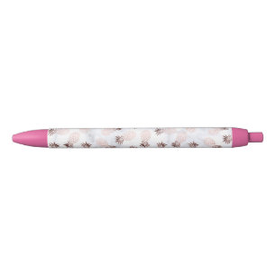 Stylo Noir ananas rose d'or de marbre blanc moderne élégant