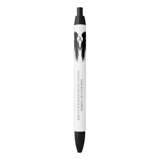 Stylo Noir ANGE NOIR AILES Monogramme (devant Vertical)