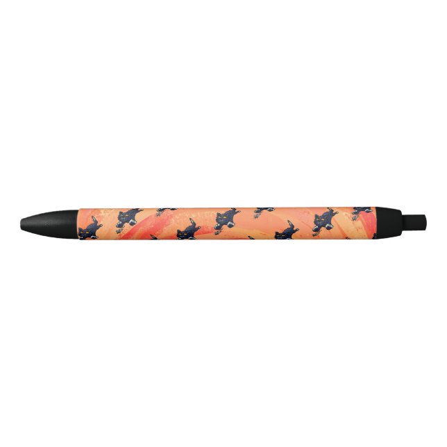 Stylo Noir Animaux éffrayants Chat et souris (Devant)
