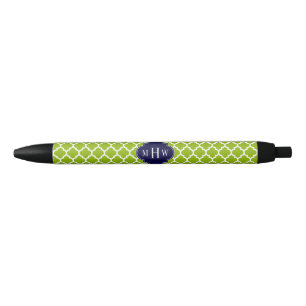 Stylo Noir Apple Green Wt Moroccan #5 Navy 3 Monogram initial