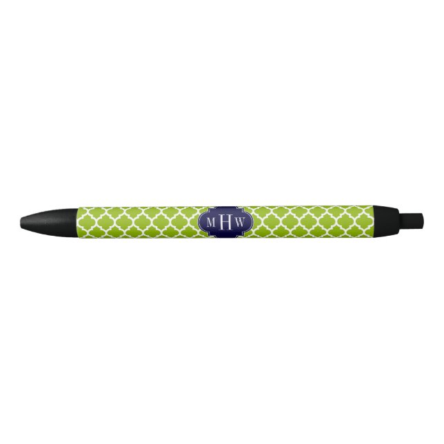Stylo Noir Apple Green Wt Moroccan #5 Navy 3 Monogram initial (Devant)