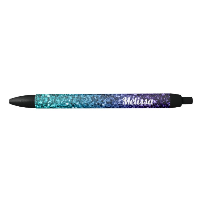 Stylo Noir Aqua blue Ombre parties scintillant scintillants P (Devant)