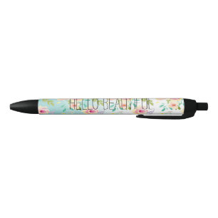 Stylo Noir Aqua Ombre rose jaune floral