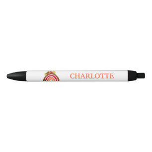 Stylo Noir Aquarelle Boho Pastel Floral Girl Rainbow