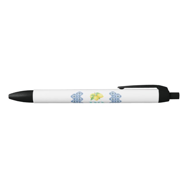 Stylo Noir Aquarelle Lemon Carrelage méditerranéen Logo (Haut)