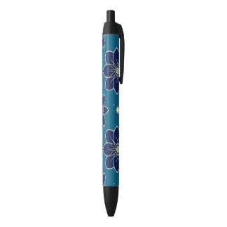 Stylo Noir Aquarelle Symphonie florale - Botanique sans joint