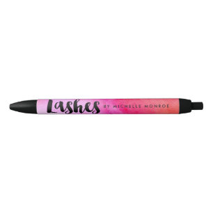 Stylo Noir Aquarelles roses en gras Extensions Lash Personnal