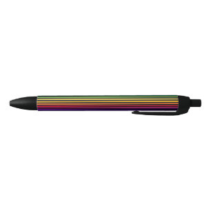 Stylo Noir Arc-en-ciel et rayures noires