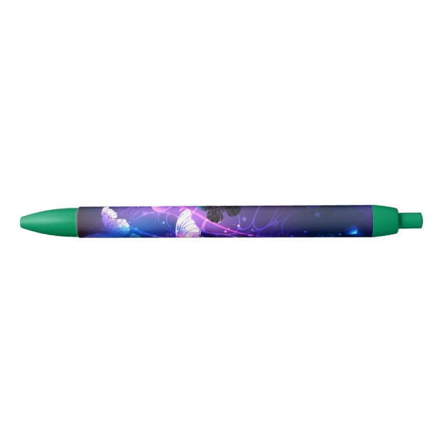 Stylo Noir Arrière - plan avec papillons de nuit (Devant)