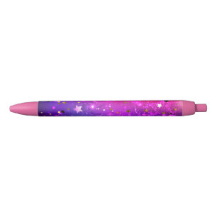 Stylo Noir Arrière - plan rose brillant