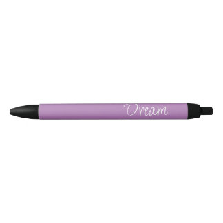 Stylo Noir arrière - plan violet "Dream" Phrase Lavender