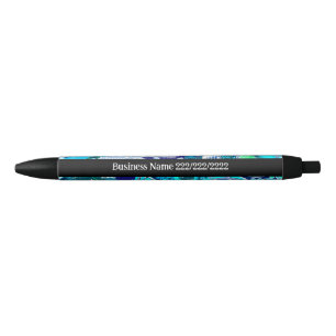 Stylo Noir Art abstrait bulles de mer bleue pour entreprises