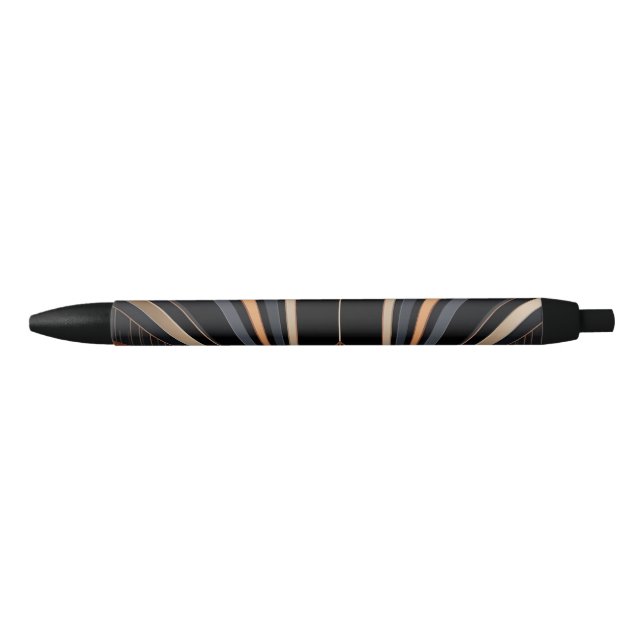 Stylo Noir Art Deco Metallic Geometric Elegance (Devant)