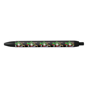 Stylo Noir Art drôle de Noël avec Père Noël et des amis