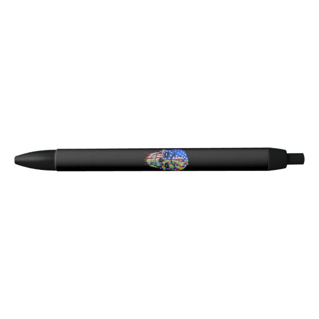 Stylo Noir Autiste| Autisme Éffrayant de soutien américain (Devant)