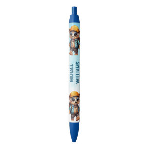Stylo Noir Aventures ensoleillées avec ours de plage - Prêt p