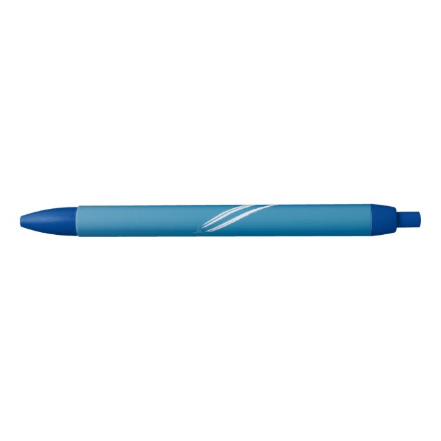 Stylo Noir Avion volant sur un arrière - plan bleu ciel (Devant)