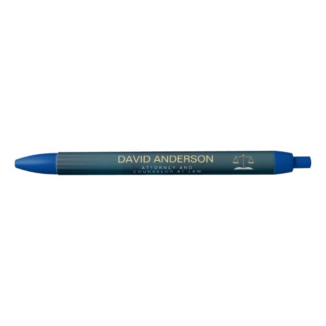 Stylo Noir Avocat Moderne Or Vert Professionnel (Devant)