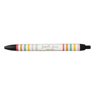 Stylo Noir baguette de l'arc-en-ciel brillant coloré amusant 
