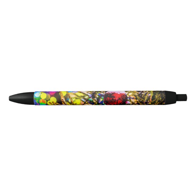 Stylo Noir Ball rouge Noël (Devant)