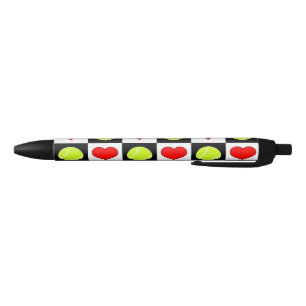 Stylo Noir Ballons de tennis et Coeurs Sports entraîneur ou j