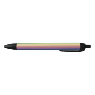 Stylo Noir Bandes arc-en-ciel coupées