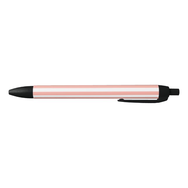 Stylo Noir Bandes de bonbons corail et blanc (Bas)