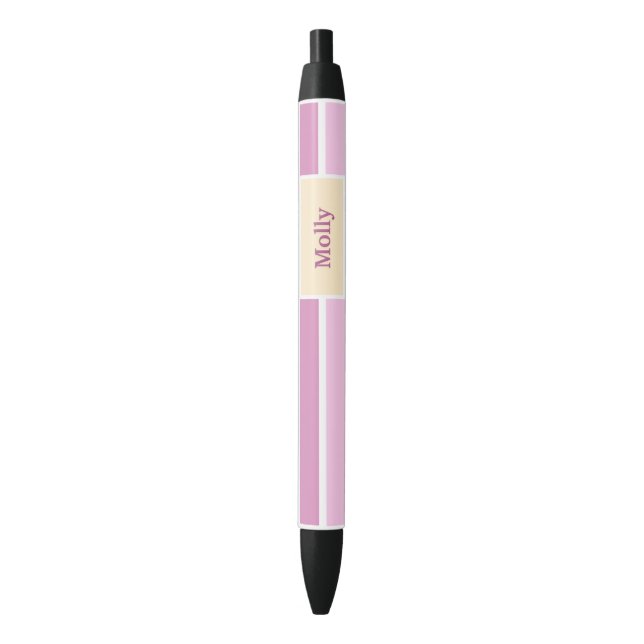 Stylo Noir Bandes Feminine Couleur Personnalisées (devant Vertical)