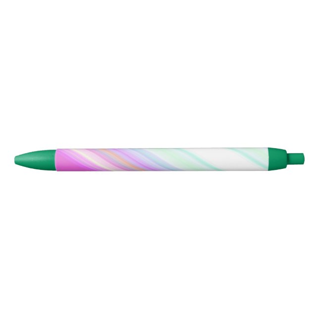 Stylo Noir Bandes roses et blanches chaudes (Devant)