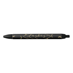 Stylo Noir Beaucoup de Lashes Motif Noir/Or Personnalisé