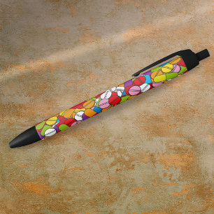 Stylo Noir Beaucoup De Pilules Colorée Moderne