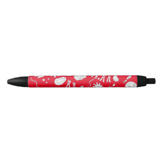 Stylo Noir Biologie schéma conception blanc et rouge