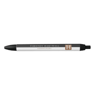 Stylo Noir Black Monogramme gras fractionné centre blanc
