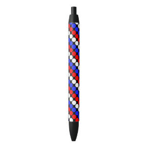 Stylo Noir Bleu moderne Bleu Bleu Blancs pointillés
