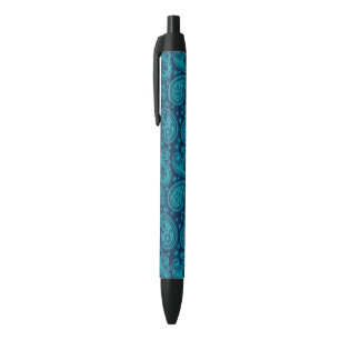 Stylo Noir Bleu motif de Paisley