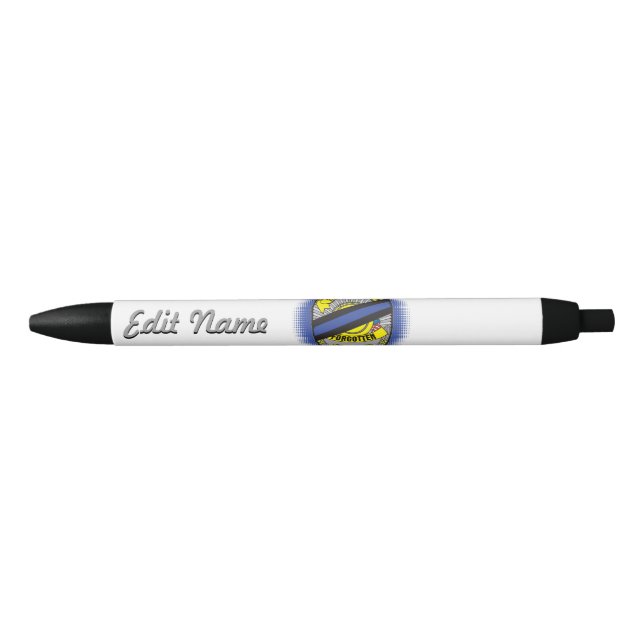 Stylo Noir Blue Line mince Badge (Devant)