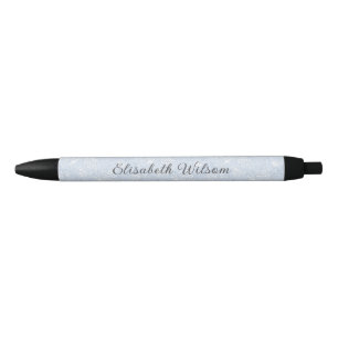 Stylo Noir Blue Vintage Floral Nom du script Monogramme