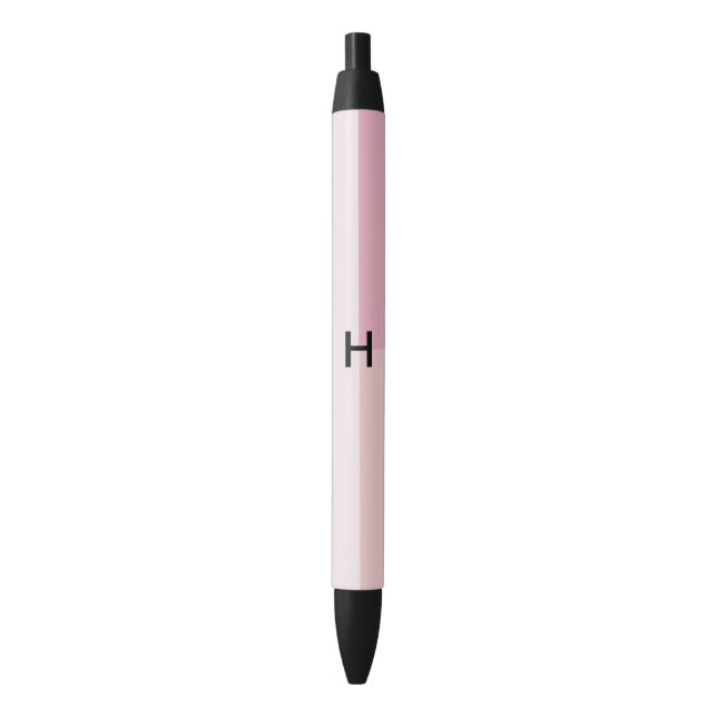Stylo Noir Blush Monogramme Pastel Rose Pâle Colorblock (devant Vertical)
