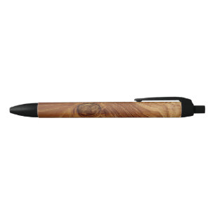 Stylo Noir Bois de teck rustique en bois Texture Grain de boi
