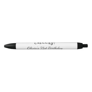 Stylo Noir Bonjour 21e anniversaire ajouter nom date simple m