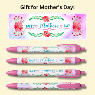 Stylo Noir Bonne fête des mères rose