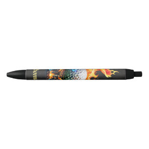 Stylo Noir Boule de golf blanche