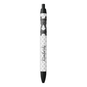 Stylo Noir Bouledogue Français Noir Et Blanc Avec Pattes Et N