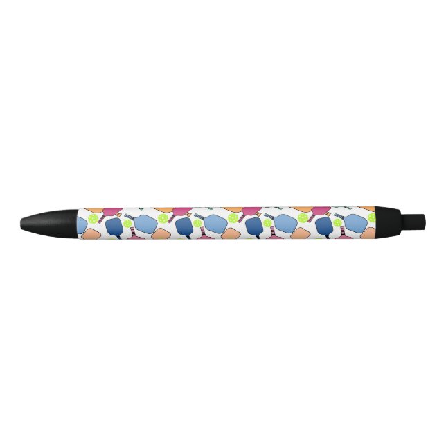 Stylo Noir Boulettes et pagaies colorées (Devant)